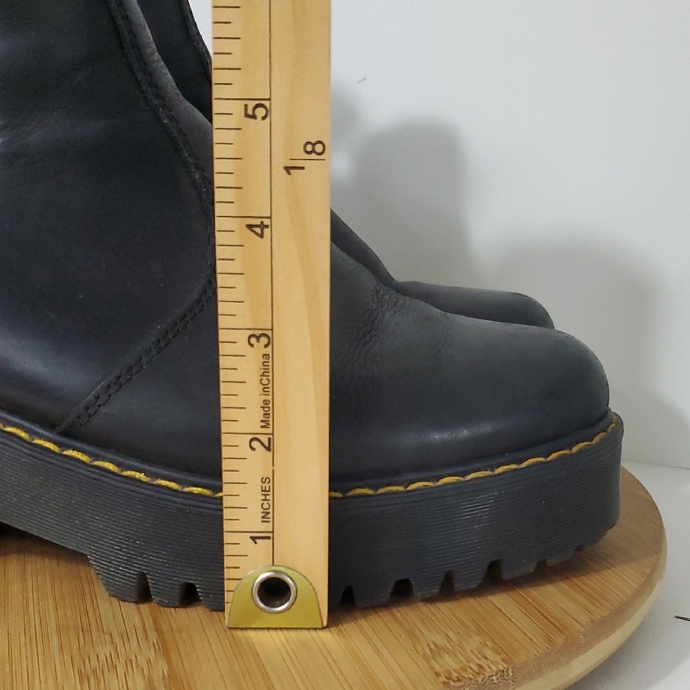 Doc Martens Rometty Leather Platform Chelsea Boots Black Leather Women's 9 - Picture 12 of 12